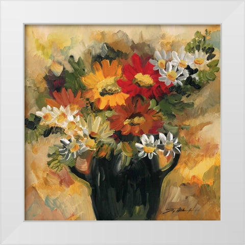 Daisy Dynamic I White Modern Wood Framed Art Print by Alldredge, Joy
