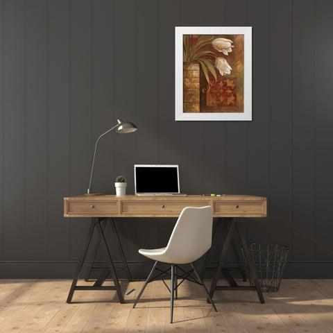 Tulip Interlude I White Modern Wood Framed Art Print by Vollherbst-Lane, Elaine