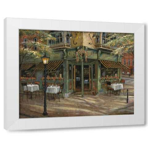 Mandis Cafe White Modern Wood Framed Art Print by Manning, Ruane