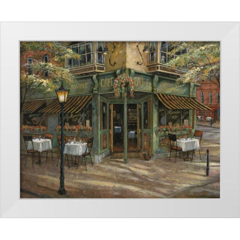 Mandis Cafe White Modern Wood Framed Art Print by Manning, Ruane