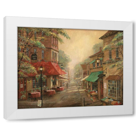Charlies Cafe White Modern Wood Framed Art Print by Manning, Ruane