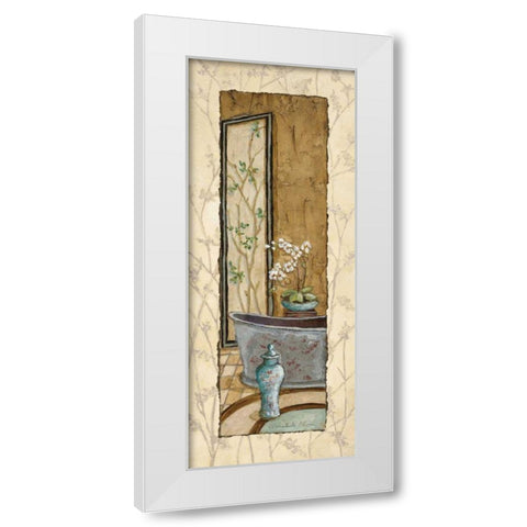 Oriental Bath I White Modern Wood Framed Art Print by Olson, Charlene