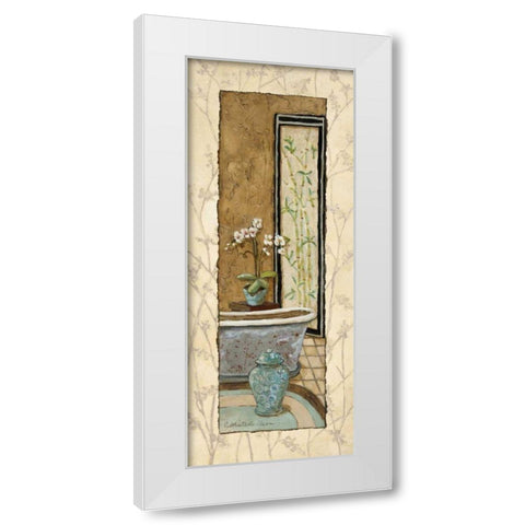 Oriental Bath II White Modern Wood Framed Art Print by Olson, Charlene