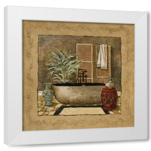 Asian Warmth I White Modern Wood Framed Art Print by Olson, Charlene