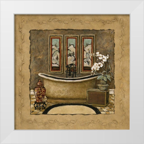 Asian Warmth II White Modern Wood Framed Art Print by Olson, Charlene