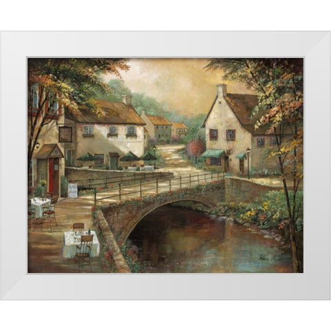 Michaels Pub White Modern Wood Framed Art Print by Manning, Ruane