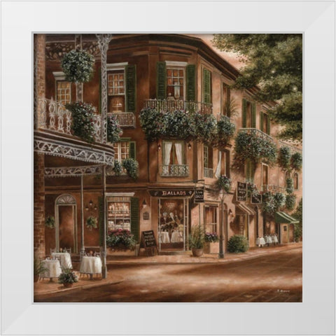 Live Jazz White Modern Wood Framed Art Print by Brown, Betsy