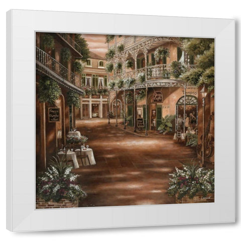 Jazz Cafe White Modern Wood Framed Art Print by Brown, Betsy