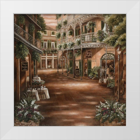 Jazz Cafe White Modern Wood Framed Art Print by Brown, Betsy