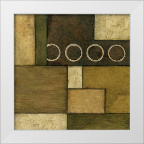 Linear Sphere I White Modern Wood Framed Art Print by Olson, Norm