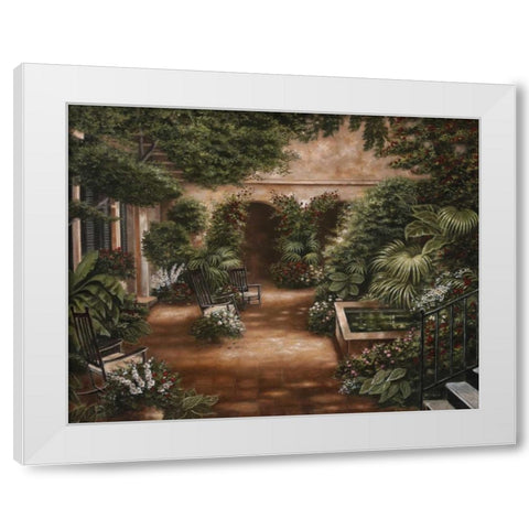 Courtyard in New Orleans II White Modern Wood Framed Art Print by Brown, Betsy