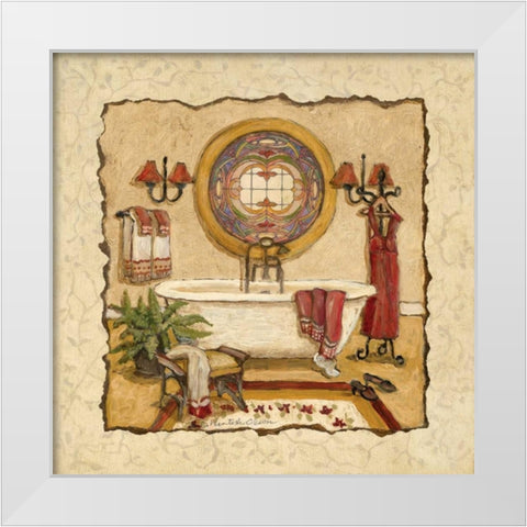 Art Deco Bath I White Modern Wood Framed Art Print by Olson, Charlene