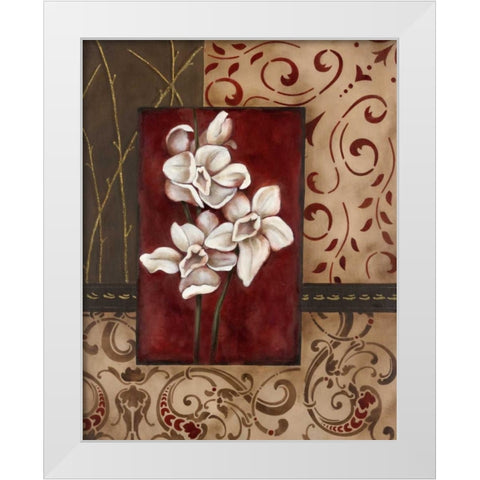 Stylized Orchid I White Modern Wood Framed Art Print by Robinson, Carol