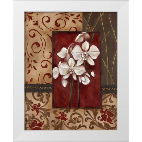 Stylized Orchid II White Modern Wood Framed Art Print by Robinson, Carol