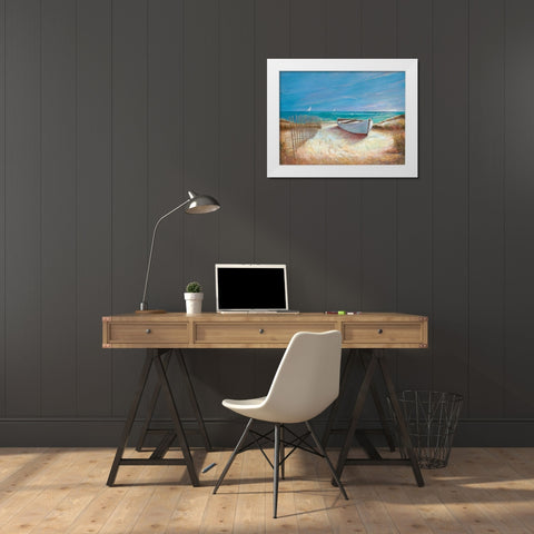 Ocean Breeze White Modern Wood Framed Art Print by Manning, Ruane