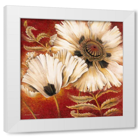 White Poppy White Modern Wood Framed Art Print by Henson, Richard