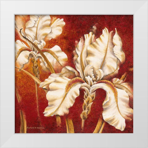 White Iris White Modern Wood Framed Art Print by Henson, Richard