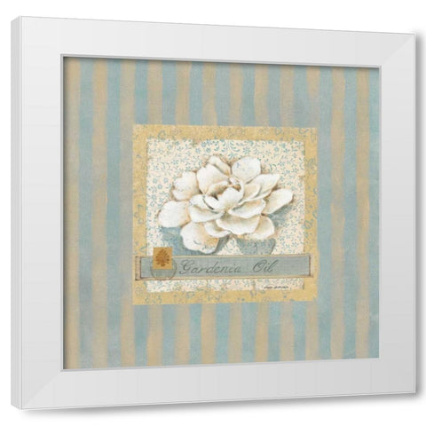 Gardenia Oil White Modern Wood Framed Art Print by Robinson, Carol