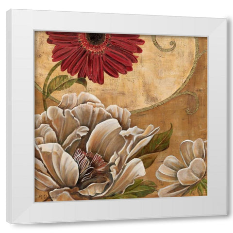 Floral Aura I White Modern Wood Framed Art Print by Donovan, Maria