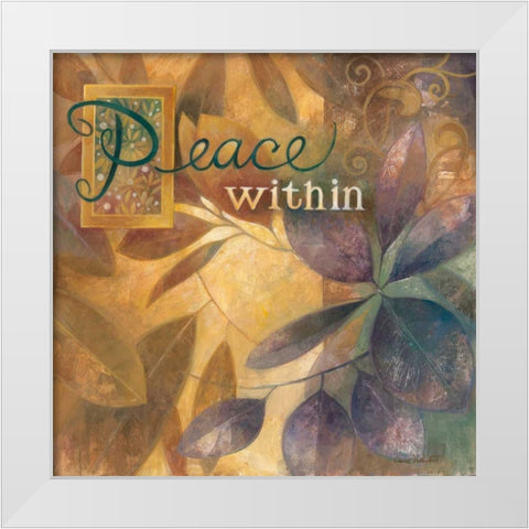 Peace White Modern Wood Framed Art Print by Vollherbst-Lane, Elaine