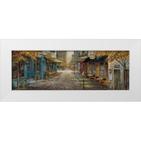 Embracing City Charm White Modern Wood Framed Art Print by Manning, Ruane
