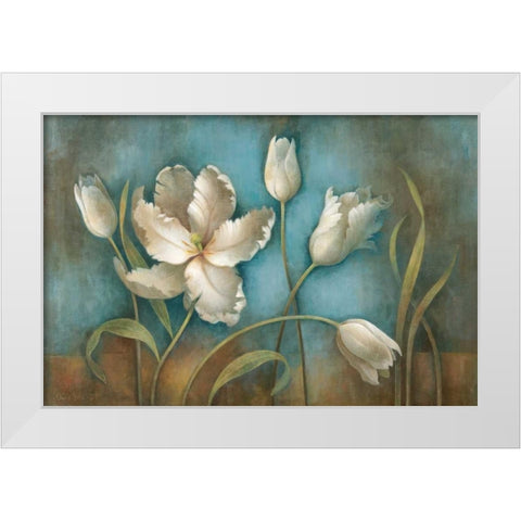 Tulip Melody White Modern Wood Framed Art Print by Vollherbst-Lane, Elaine