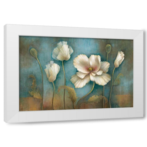 Poppy Melody White Modern Wood Framed Art Print by Vollherbst-Lane, Elaine