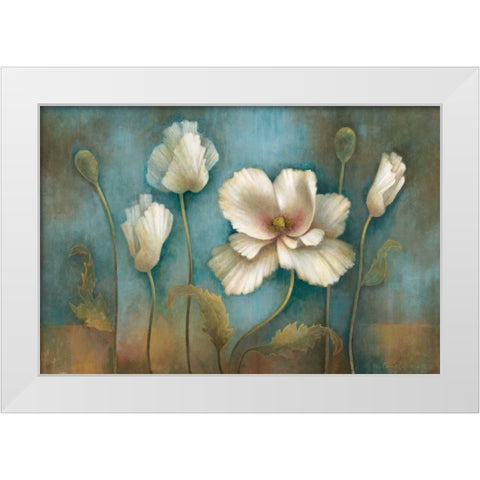 Poppy Melody White Modern Wood Framed Art Print by Vollherbst-Lane, Elaine