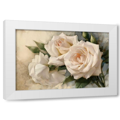 La Roseraie II White Modern Wood Framed Art Print by Levashov, Igor