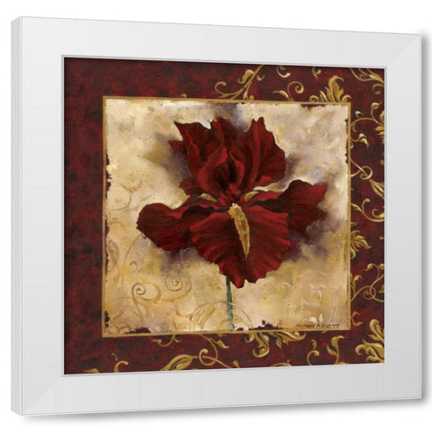 Iris White Modern Wood Framed Art Print by Henson, Richard