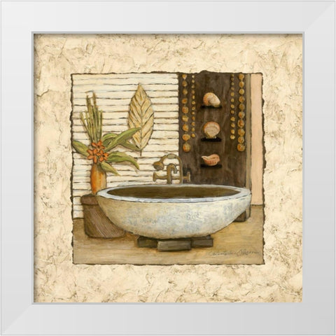 Feng Shui Bath II White Modern Wood Framed Art Print by Olson, Charlene