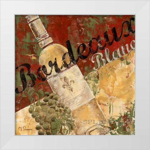 Bordeaux Blanc White Modern Wood Framed Art Print by Donovan, Maria