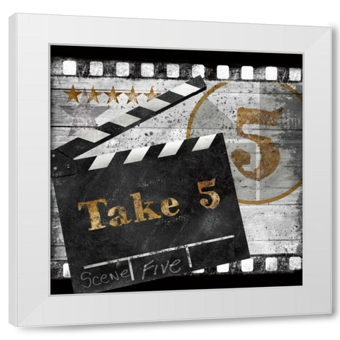 Take Five White Modern Wood Framed Art Print by Knutsen, Conrad