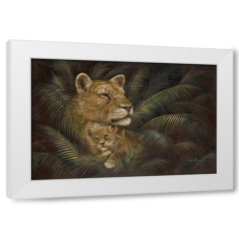 Protective Love White Modern Wood Framed Art Print by Manning, Ruane