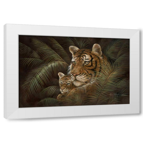 Jeweled Iris I White Modern Wood Framed Art Print by Donovan, Maria