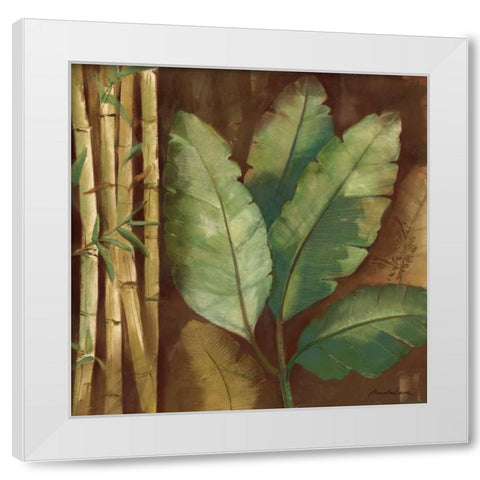 Bamboo and Palms I White Modern Wood Framed Art Print by Luer, Pamela