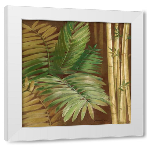 Bamboo and Palms II White Modern Wood Framed Art Print by Luer, Pamela