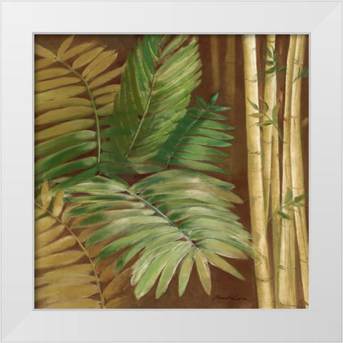 Bamboo and Palms II White Modern Wood Framed Art Print by Luer, Pamela