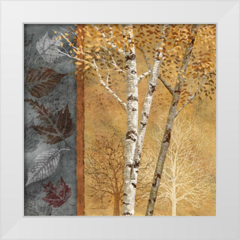 Birch Trees in Autumn I White Modern Wood Framed Art Print by Knutsen, Conrad
