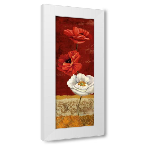 Poppy Gestures I White Modern Wood Framed Art Print by Knutsen, Conrad