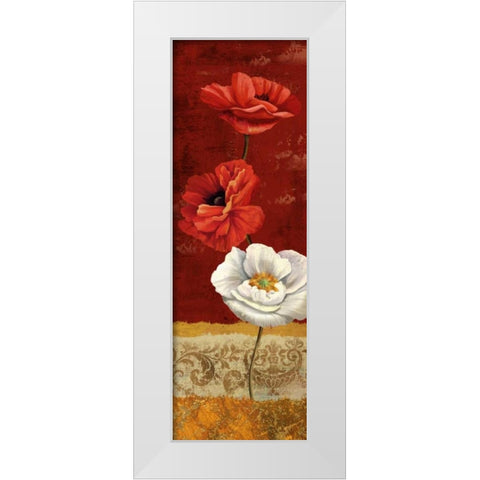 Poppy Gestures I White Modern Wood Framed Art Print by Knutsen, Conrad