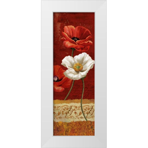 Poppy Gestures II White Modern Wood Framed Art Print by Knutsen, Conrad