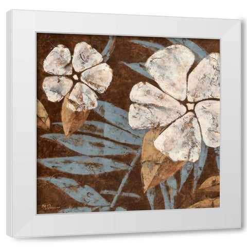 Flwers on Chocolate II White Modern Wood Framed Art Print by Donovan, Maria