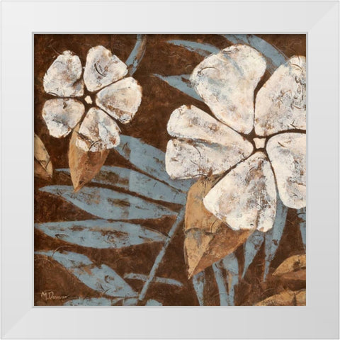 Flwers on Chocolate II White Modern Wood Framed Art Print by Donovan, Maria