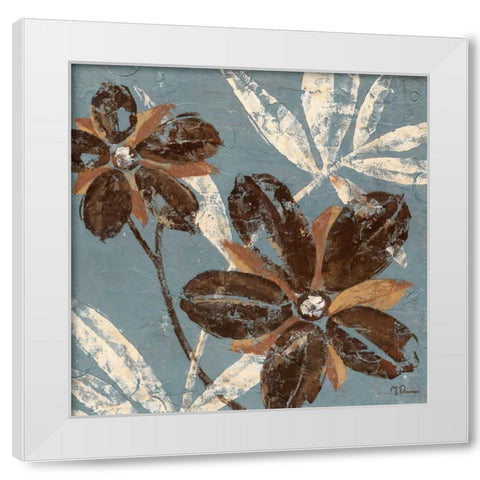 Flowers on Denim III White Modern Wood Framed Art Print by Donovan, Maria