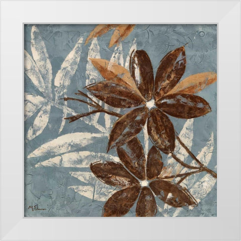 Flowers on Denim IV White Modern Wood Framed Art Print by Donovan, Maria