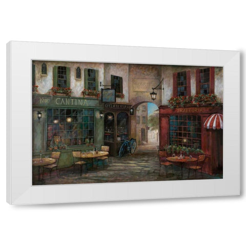 Courtyard Ambiance White Modern Wood Framed Art Print by Manning, Ruane