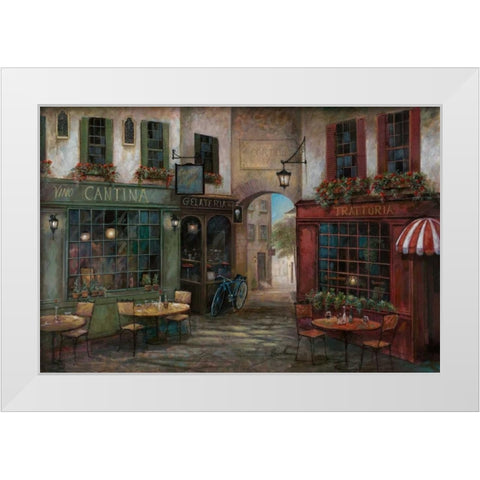 Courtyard Ambiance White Modern Wood Framed Art Print by Manning, Ruane