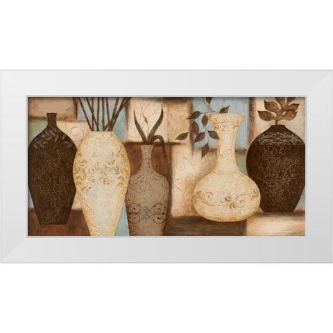 Potters Still Life White Modern Wood Framed Art Print by Carroll, Jane
