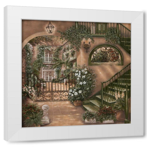 Nolas Courtyard II White Modern Wood Framed Art Print by Brown, Betsy